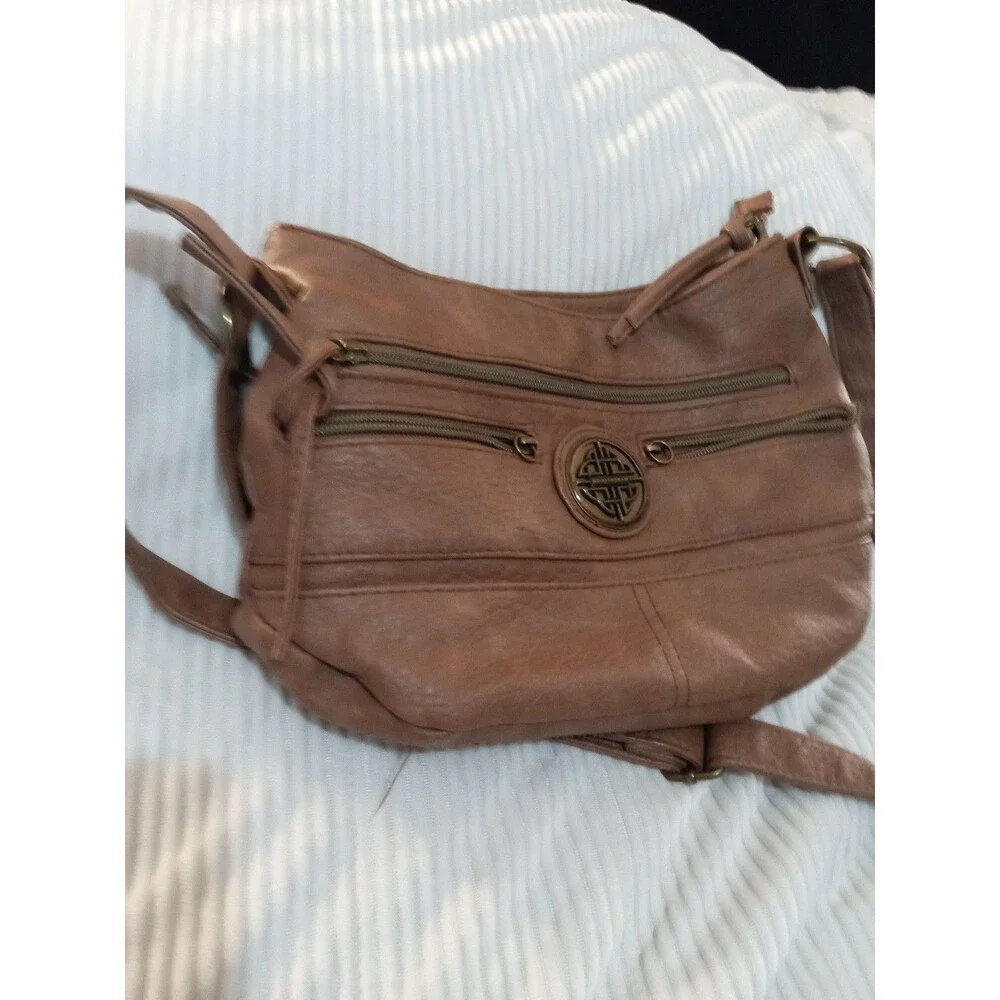 Stone Mountain Crossbody Purse Cognac – Zip Compartments...F-3